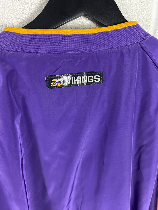 Y2K VTG Reebok Minnesota Vikings On Field Pullover Jacket Sz XL