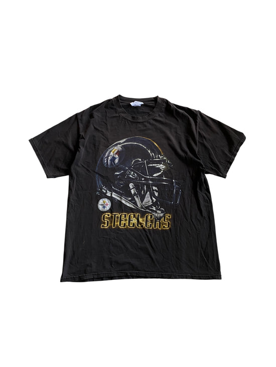 VTG Pittsburgh Steelers Helmet Tee Sz XL