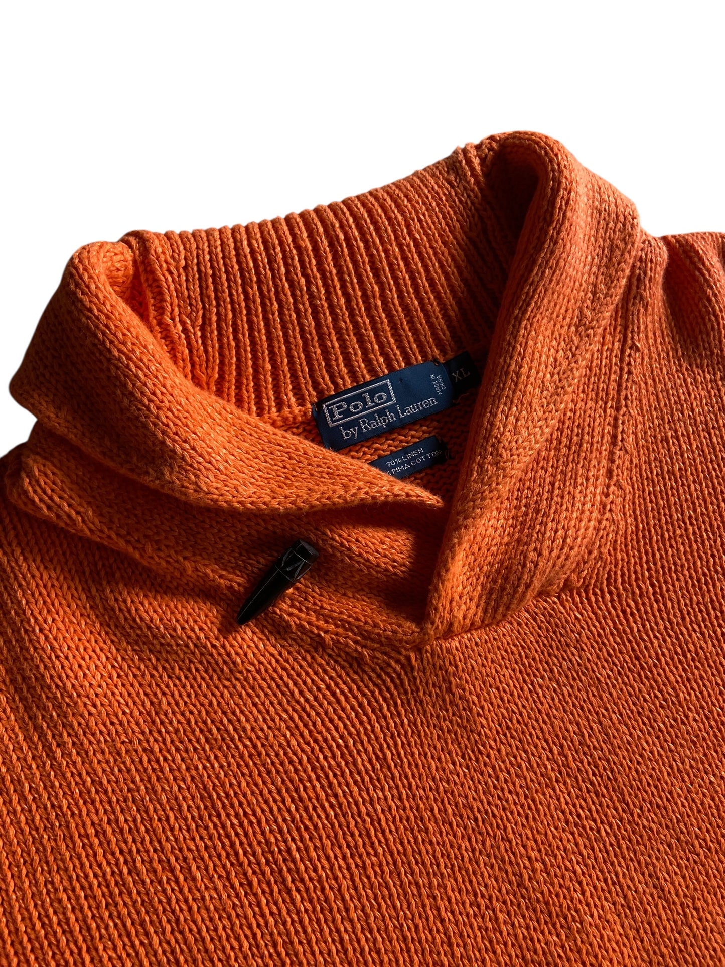 VTG Polo Ralph Lauren Knitted Shawl Sweater Sz XL