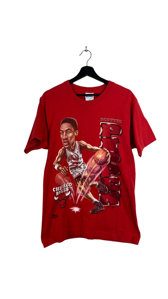 VTG Chicago Bulls Scottie Pippen Caricature Tee Sz L