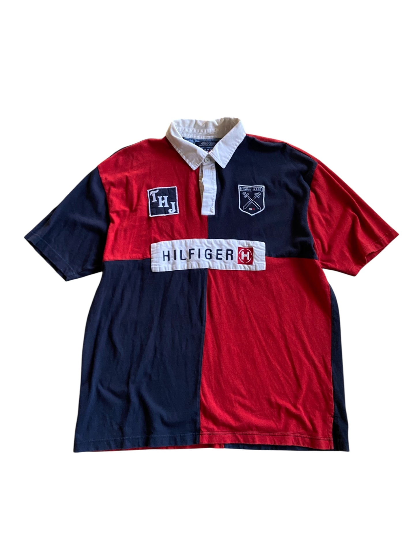 VTG Tommy Hilfiger Patch Polo Sz XL