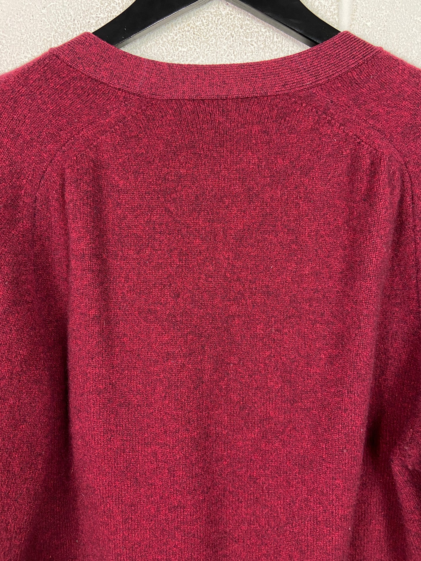 VTG Burgundy Cashmere Button Up Cardigan Sz L
