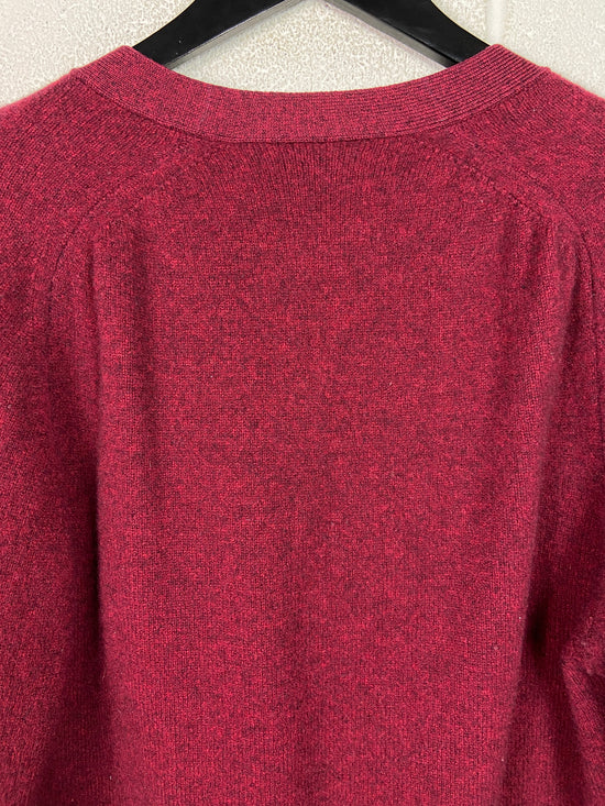 VTG Burgundy Cashmere Button Up Cardigan Sz L