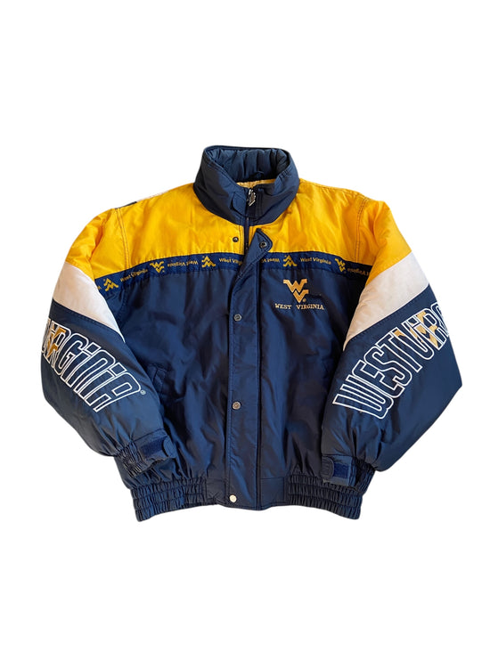 VTG West Virginia Mountaineers NCAA Puffer Jacket Sz L