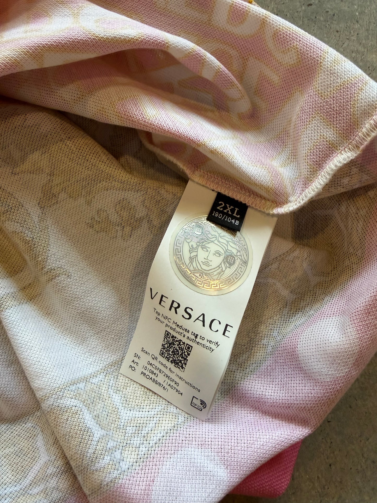 Versace Pink Polo Shirt Sz XL/2XL