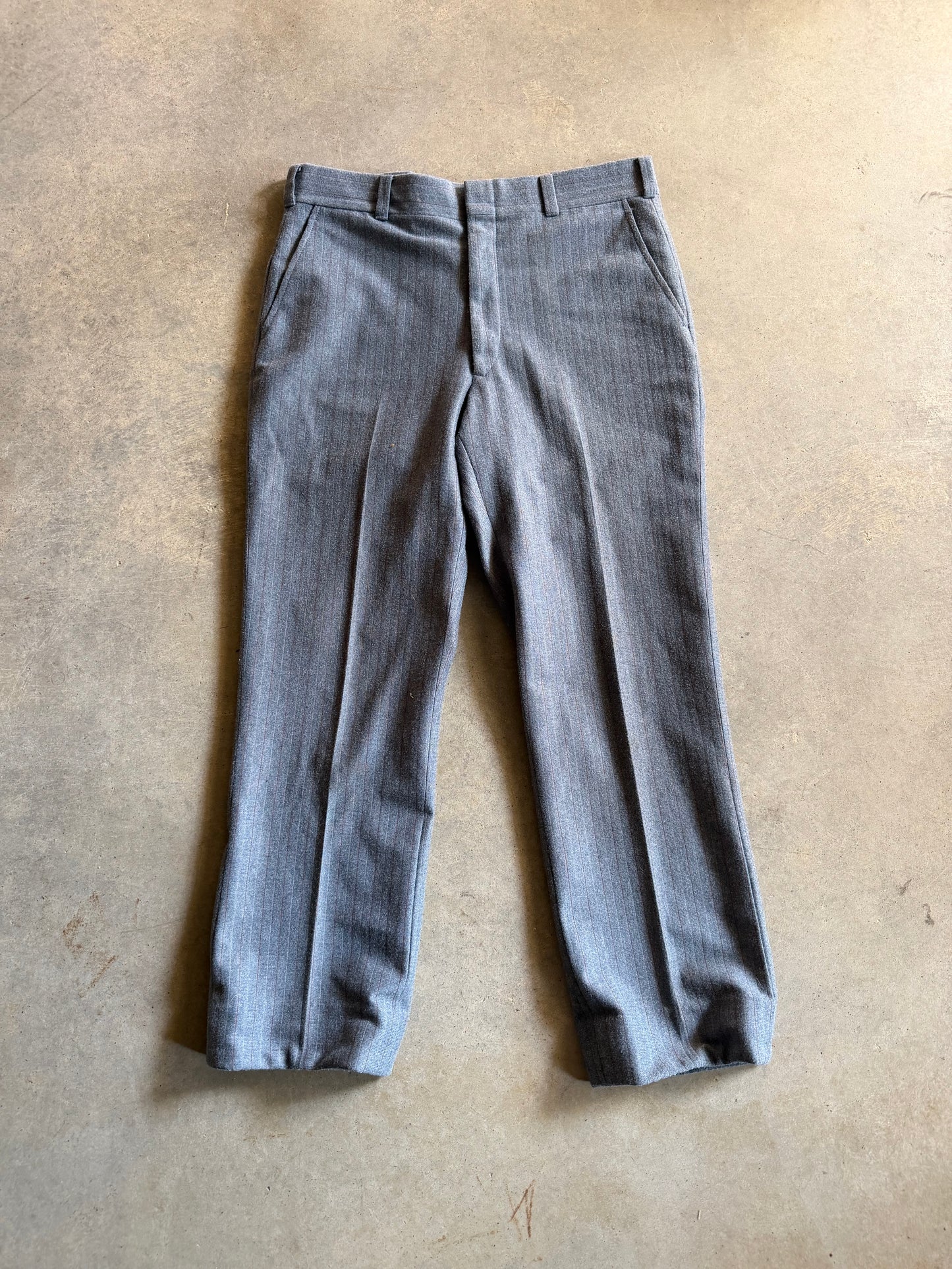 VTG Blue Gray Wool Trouser Pants Sz 34x30