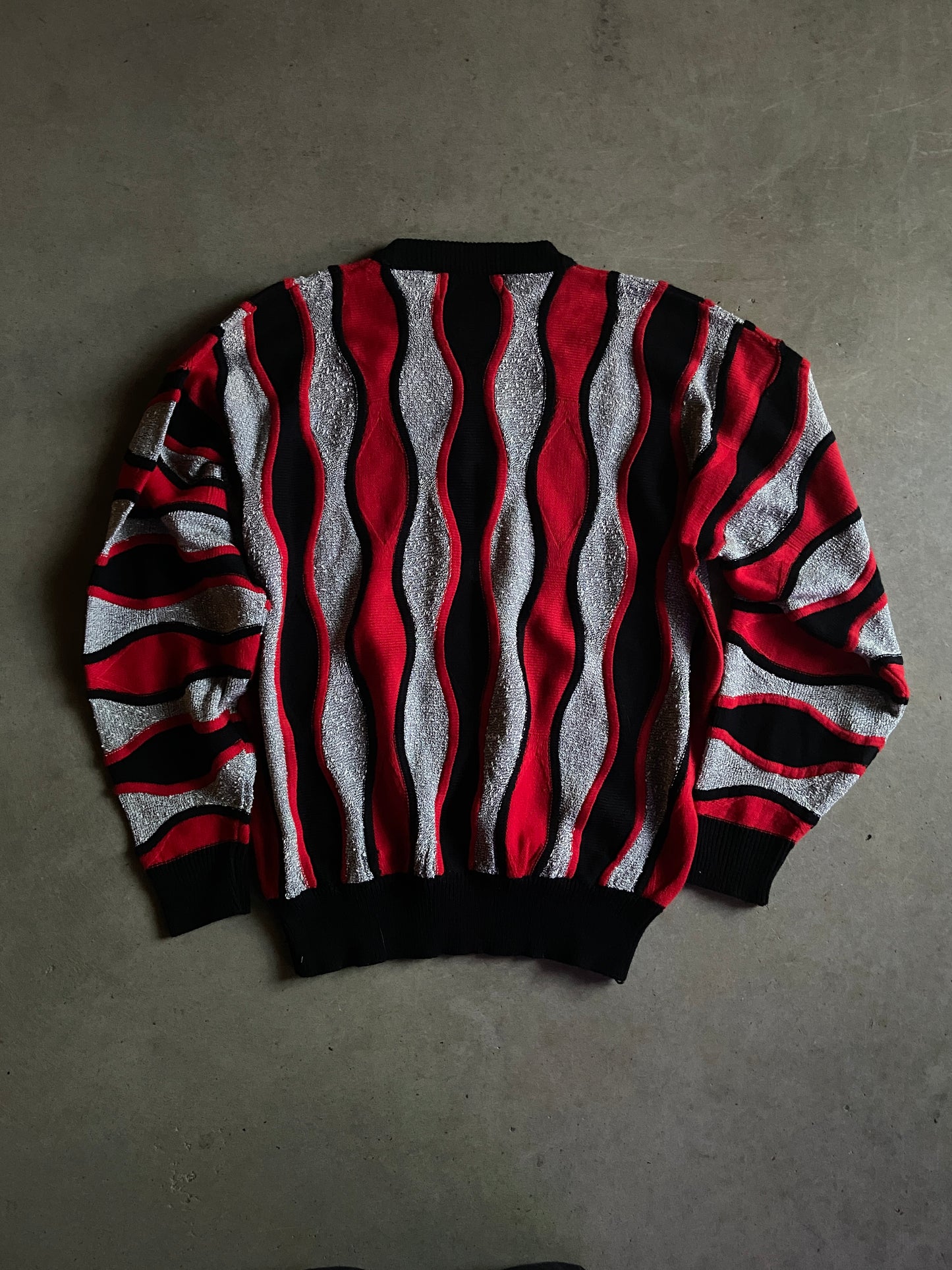 VTG 90s Alan Stuart 3D Coogi Knitted Sweater Sz XL