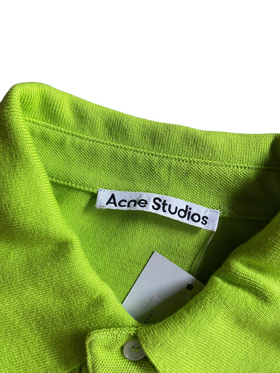 Acne Studios Volt Green Chainstitch Polo Shirt Sz XL