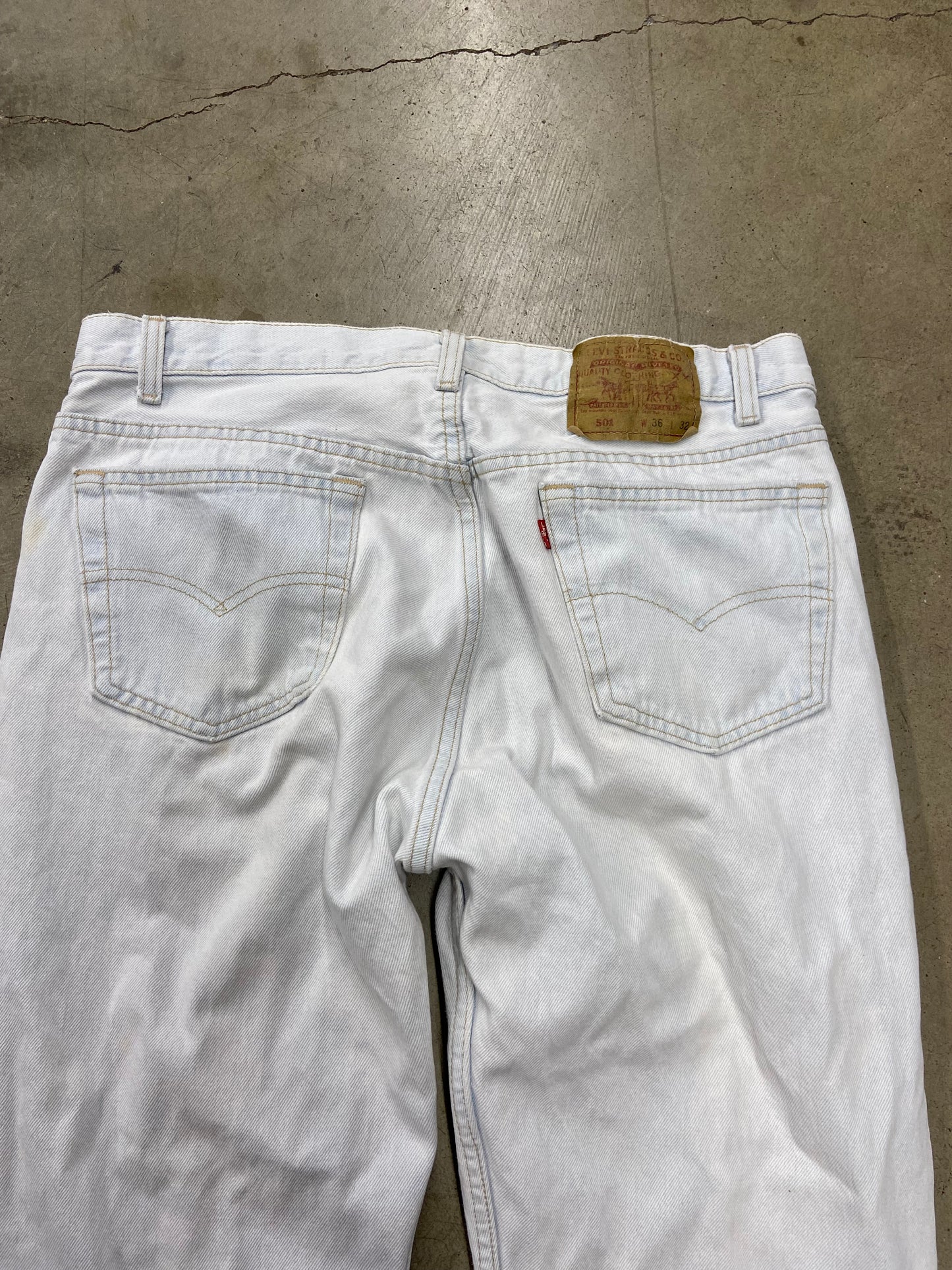 VTG Levi’s 501 White Wash Jeans Sz 36x32