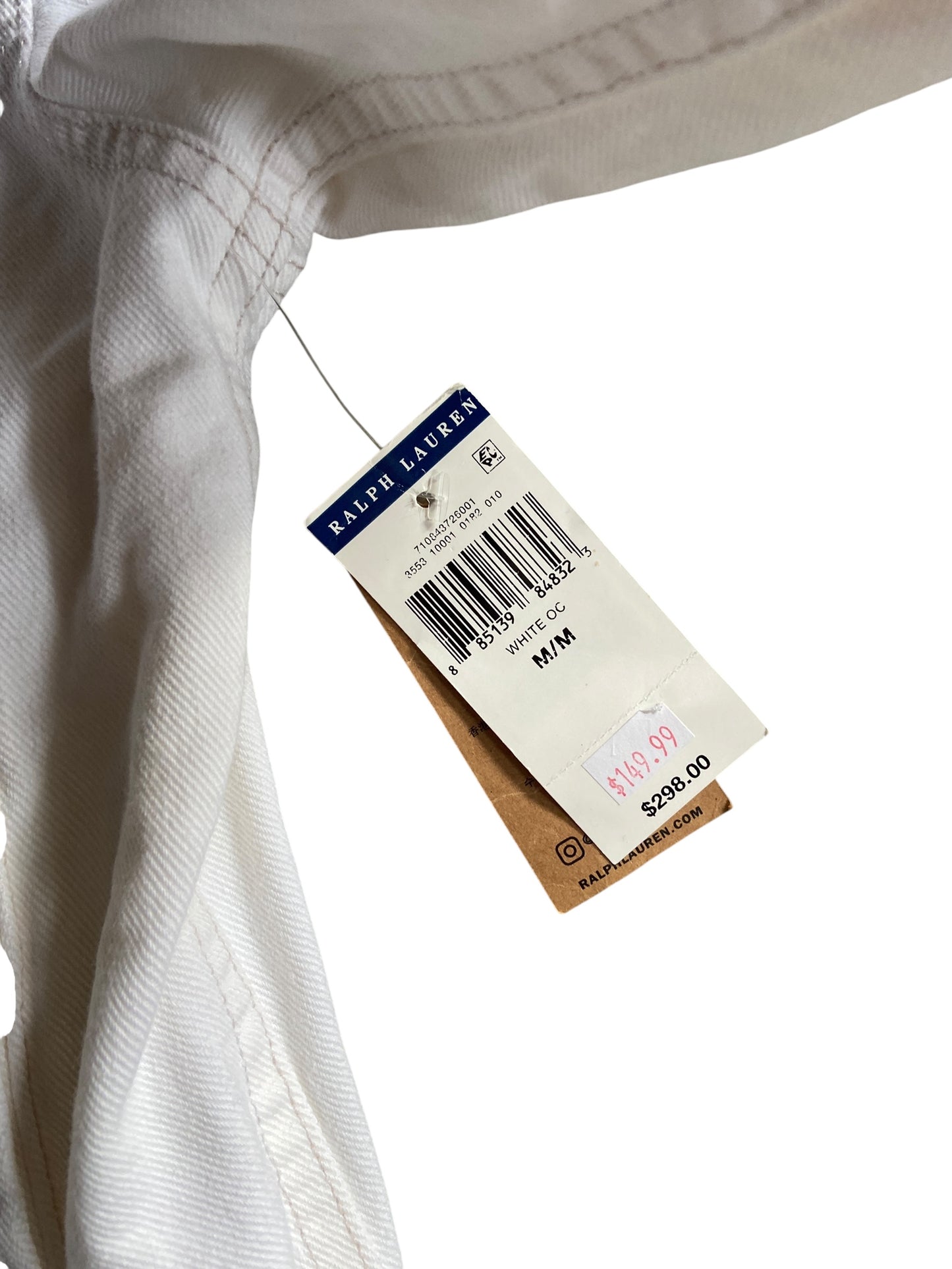 Polo Ralph Lauren Yacht Club Challenge White Denim Jacket Sz Med