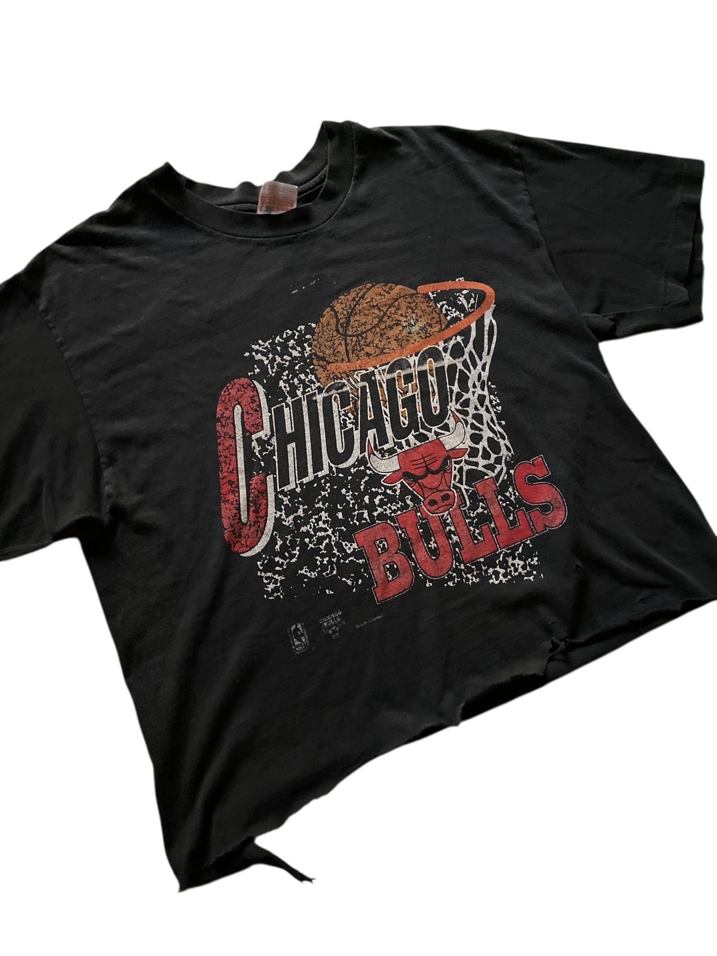 VTG Thrashed Chicago Bulls Tee Sz M