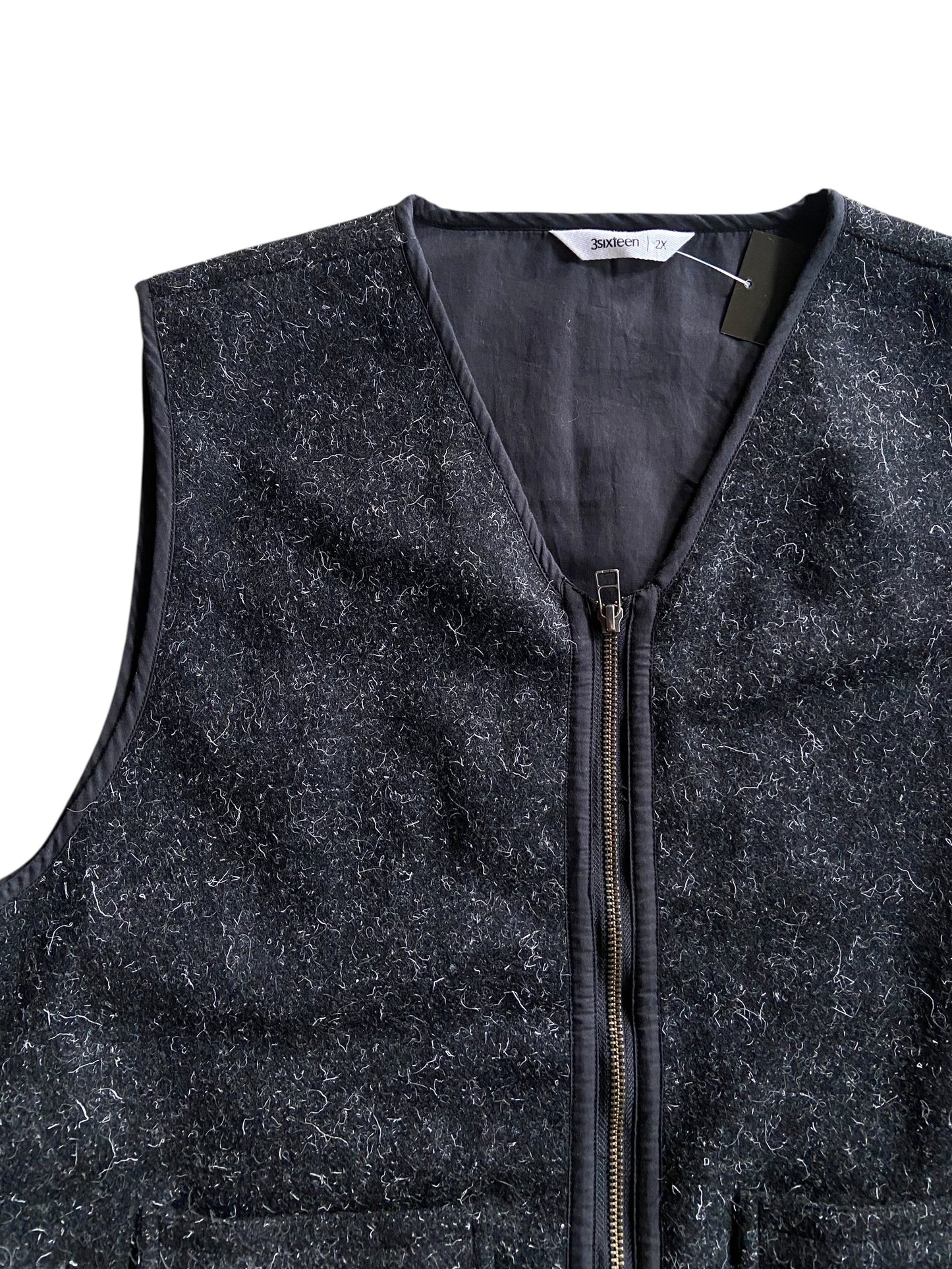3Sixteen Black Wool Vest Sz XL
