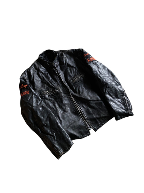 VTG Distressed Bad Boy Leather Motorcycle Jacket Sz L