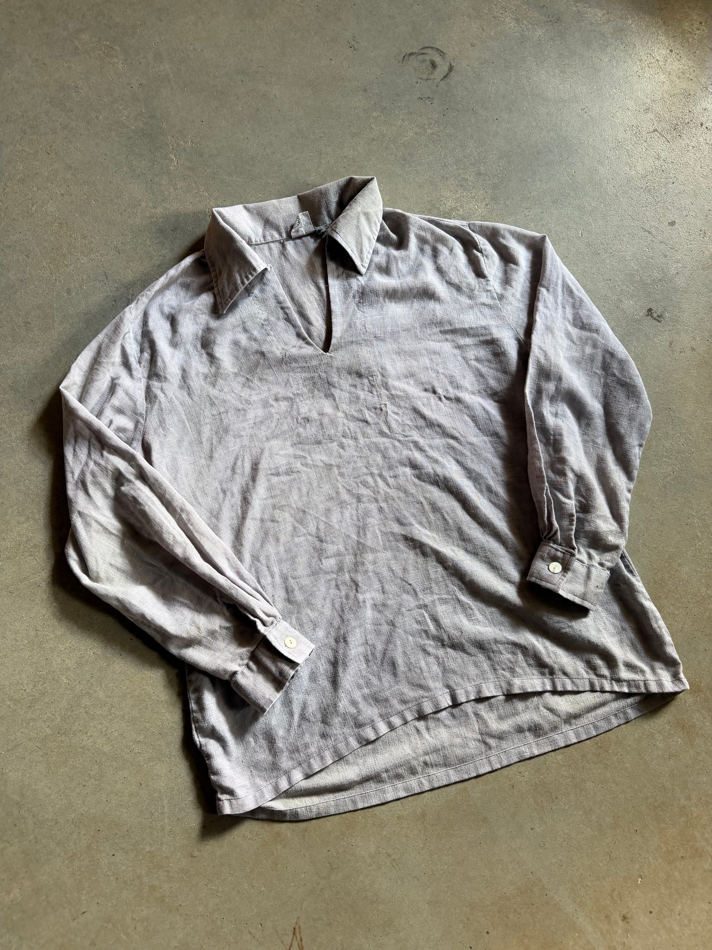 VTG Shirt Express Gray Collar Shirt Sz L