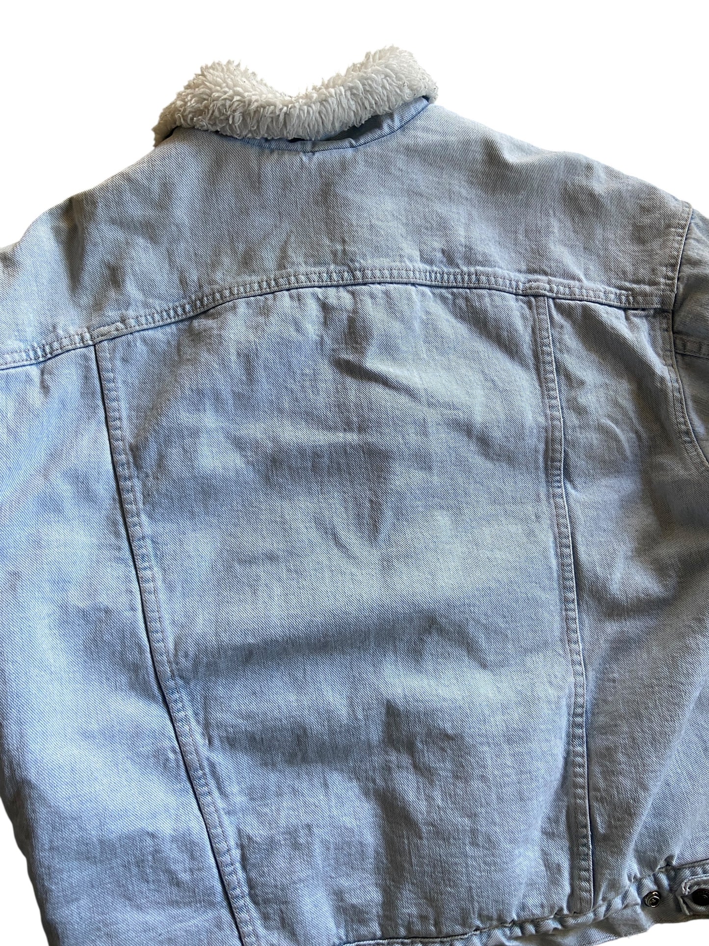 VTG Levi's White Wash Sherpa Denim Jacket Sz XL