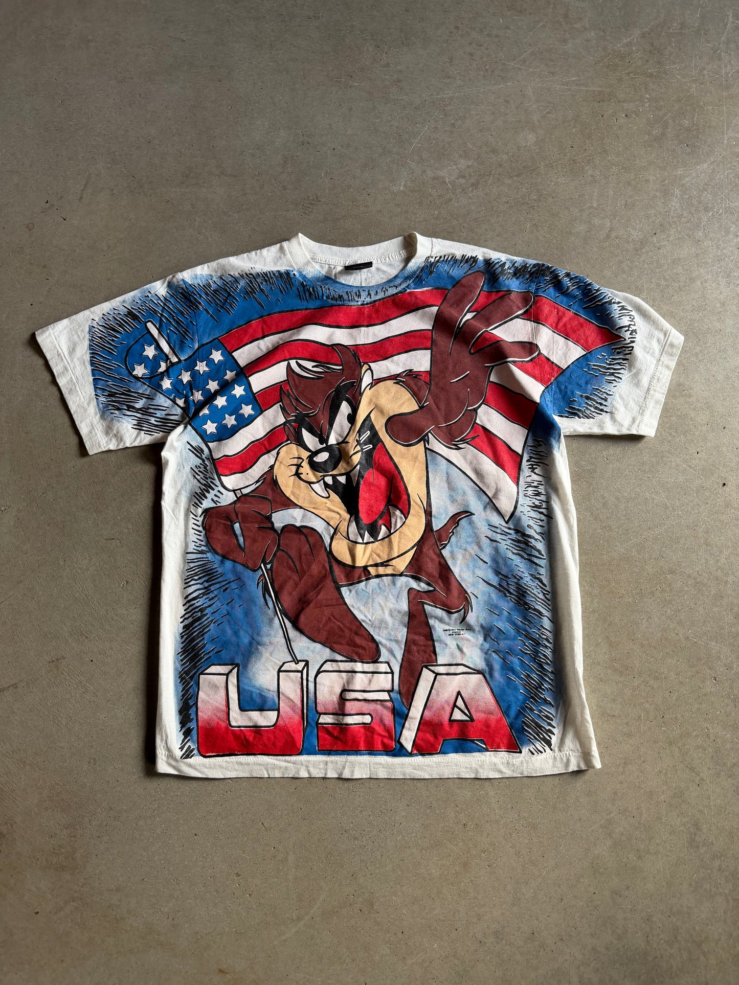 VTG Taz American Freeze USA All Over Tee Sz XL