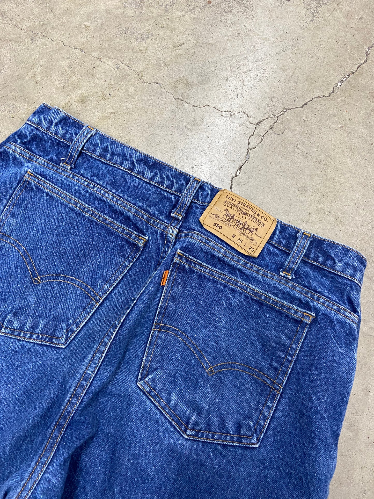 VTG 80s Orange Tab 550 Levi Denim Jeans Sz 36x27