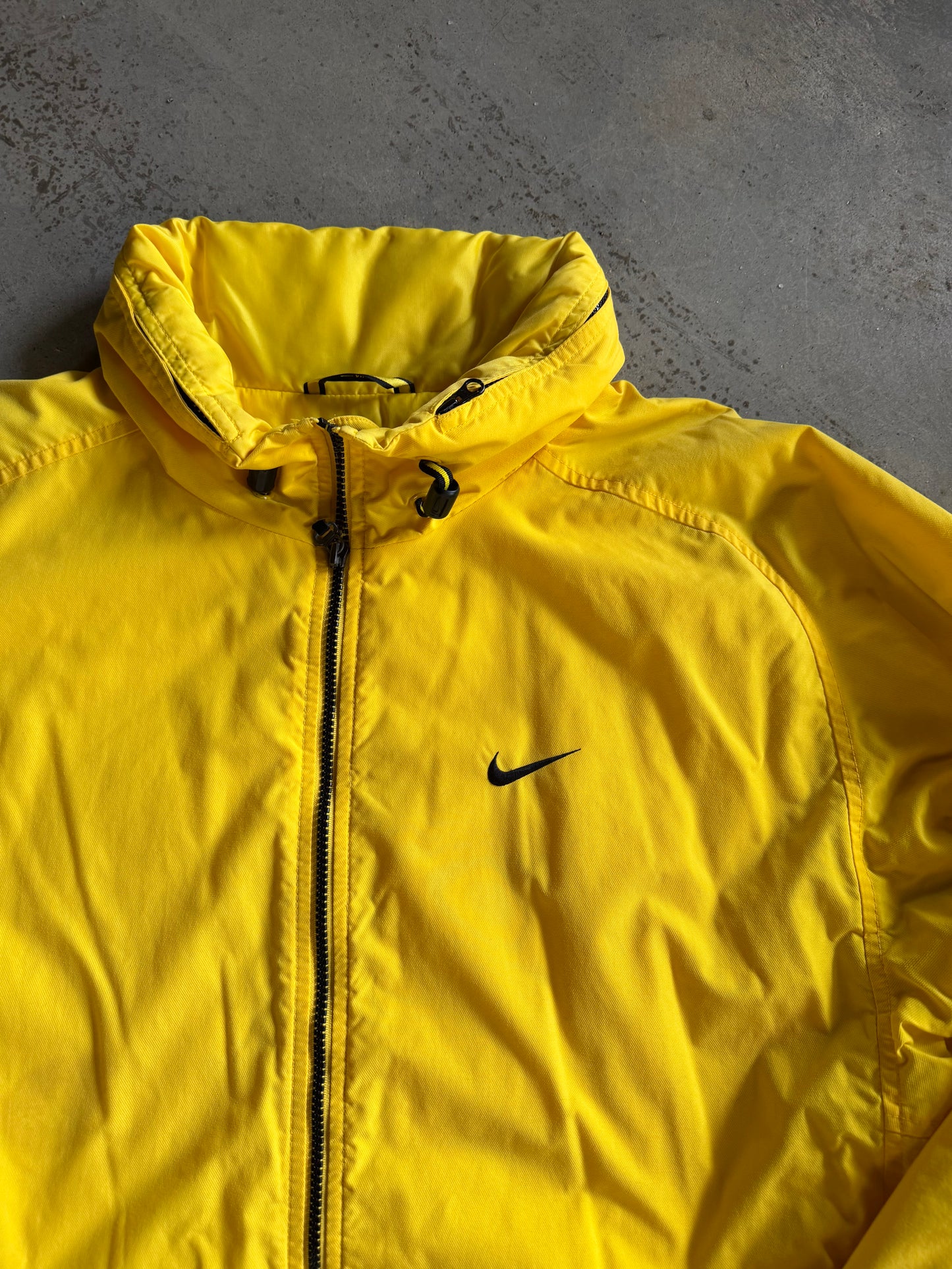 VTG Nike Yellow Trench Puffer Jacket Sz L/XL