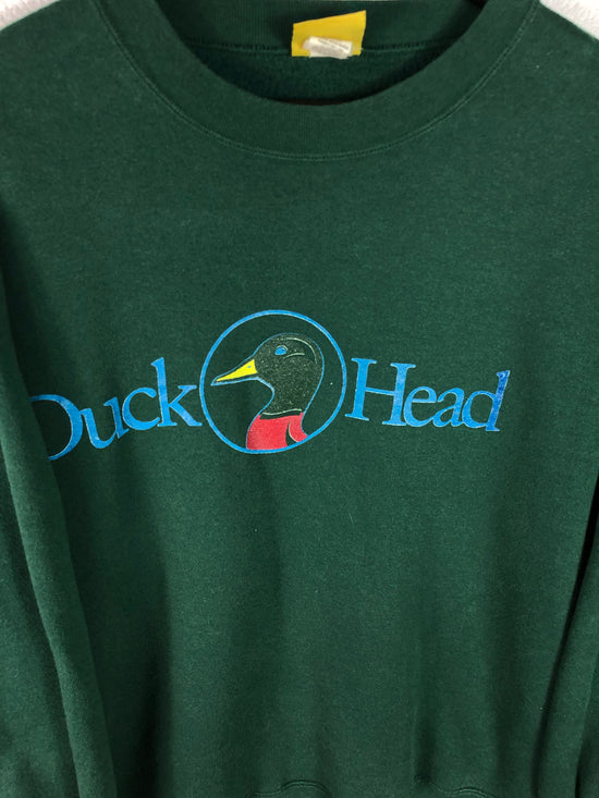 VTG Duck Head Graphic Logo Sweatshirt Sz Large