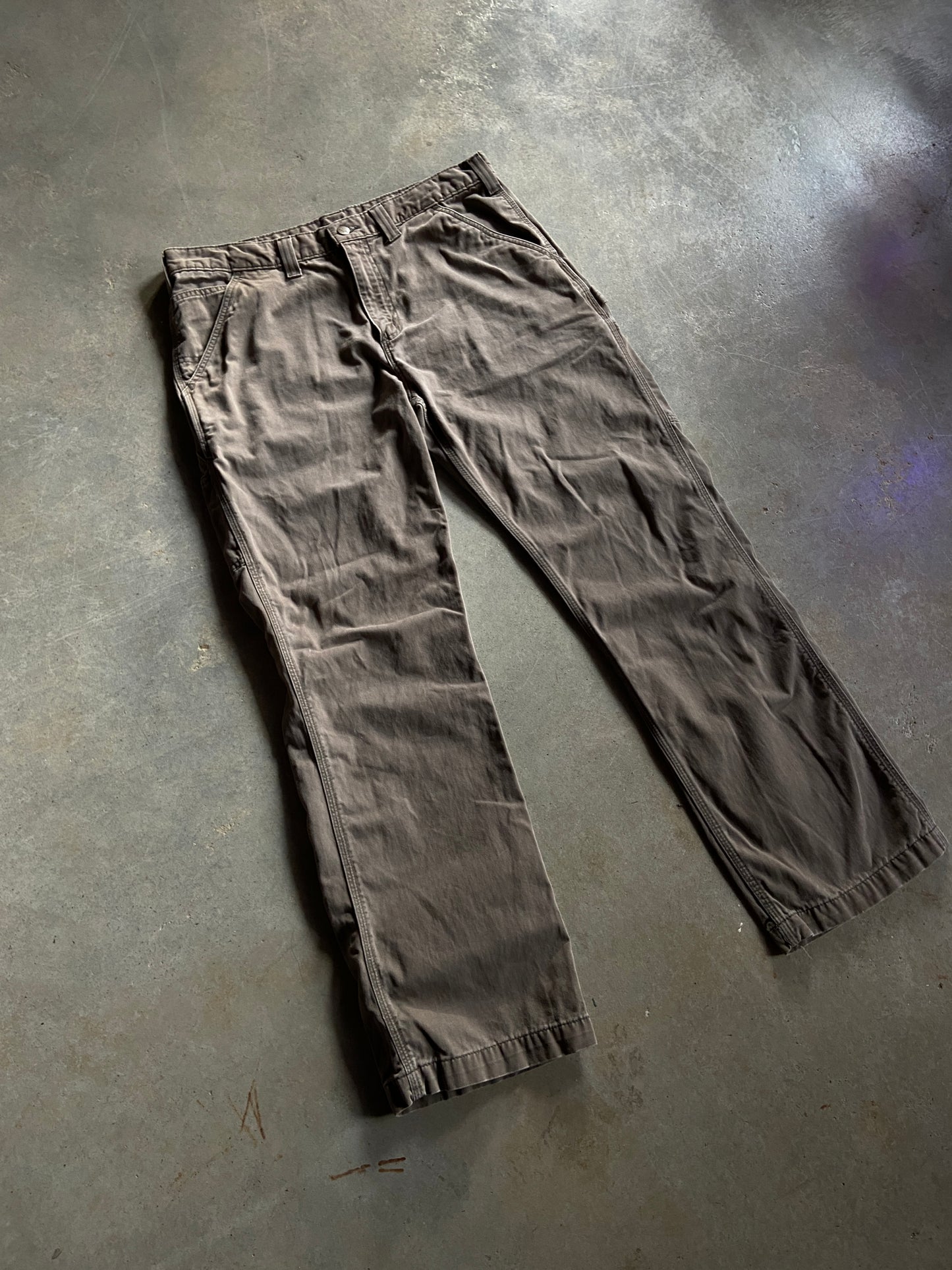 Y2K Carhartt Distressed Sand Carpenter Pants Sz 38x27