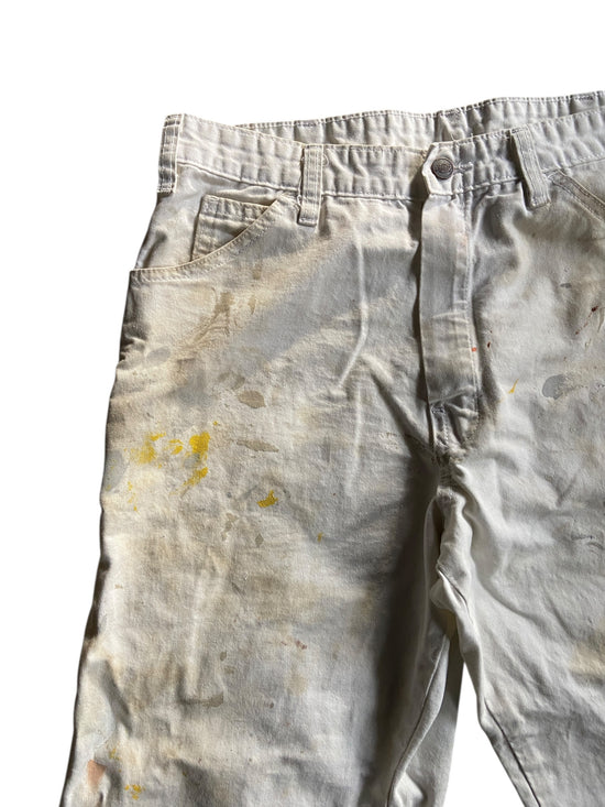 VTG Dickies Yellow/Gray Paint Splash Pants Sz 32x30