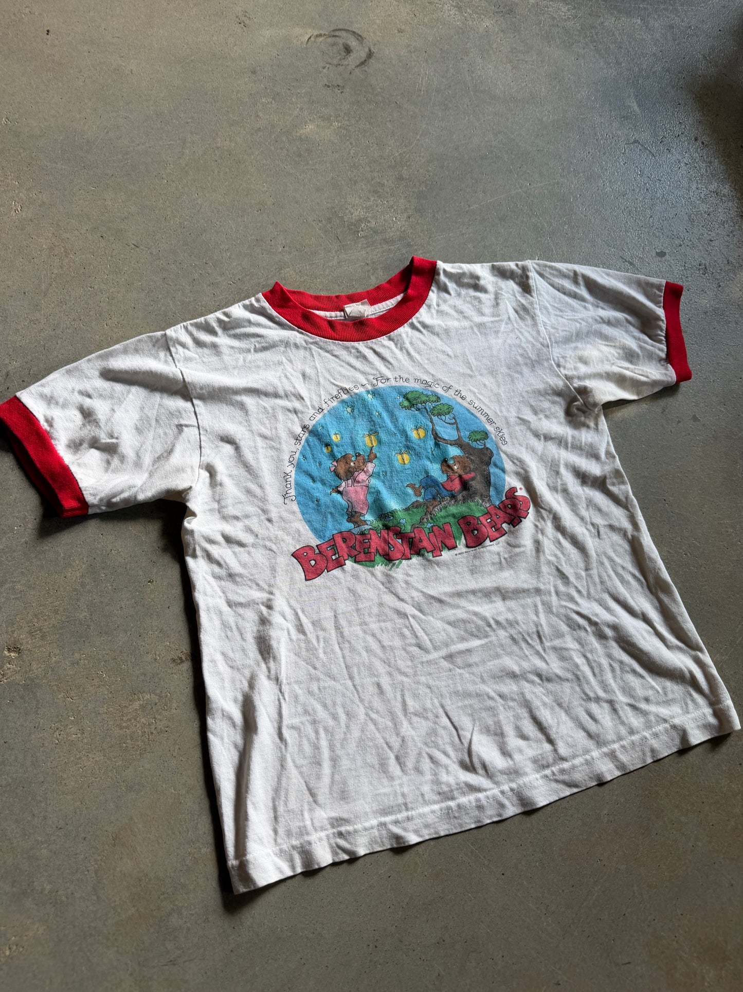 VTG Berenstain Bears Fireflies Baby Tee Sz XS