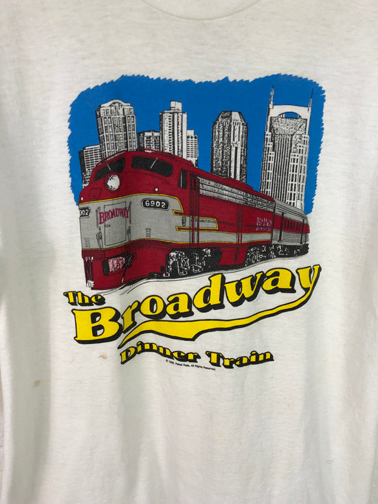 VTG Broadway Dinner Train Graphic 90s Tee Sz Med