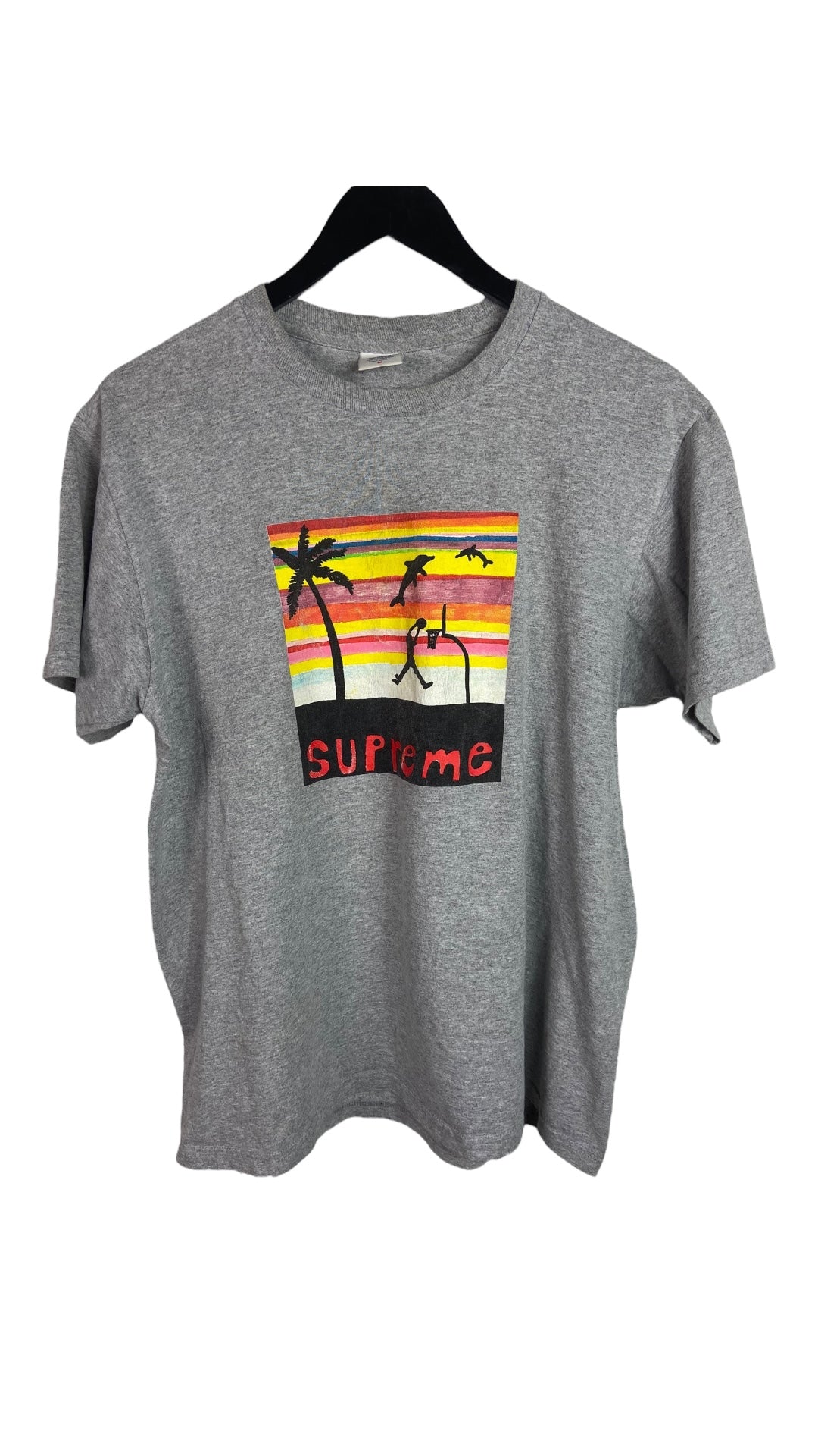 Supreme SS21 Dunk Heather Grey Tee sz Med