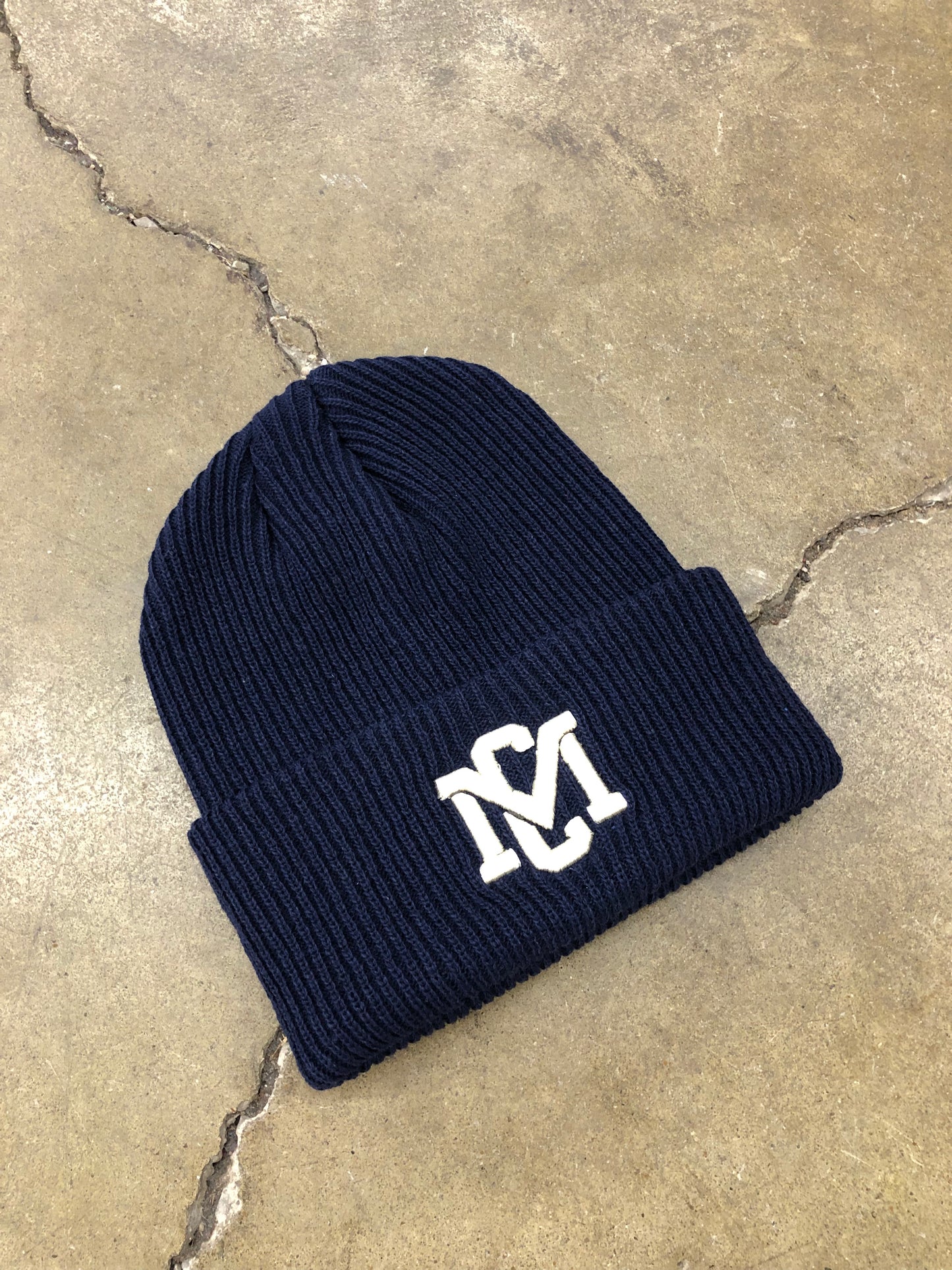 MCV Navy Ripped Premium Heavyweight Beanie