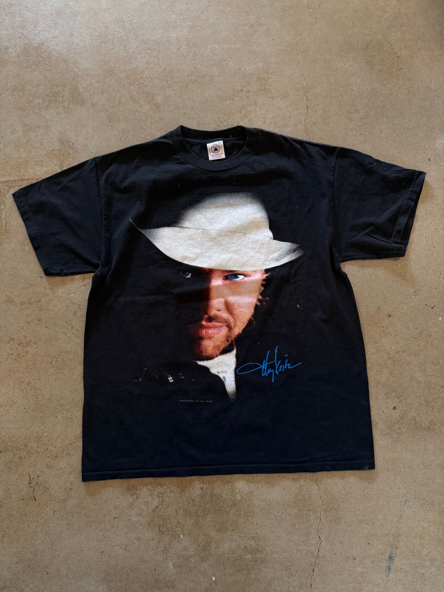 VTG Toby Keith How You Like Me Now Portrait Tee Sz L