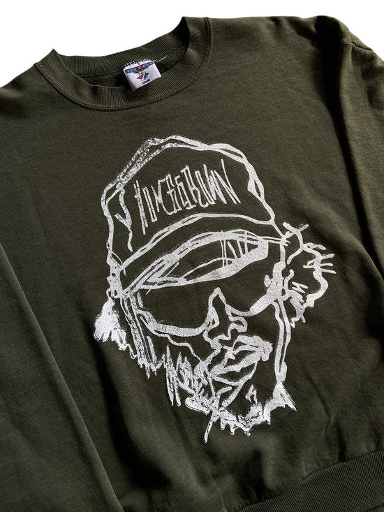 Homegrown Hand Printed Character Crewneck Sweater Sz M