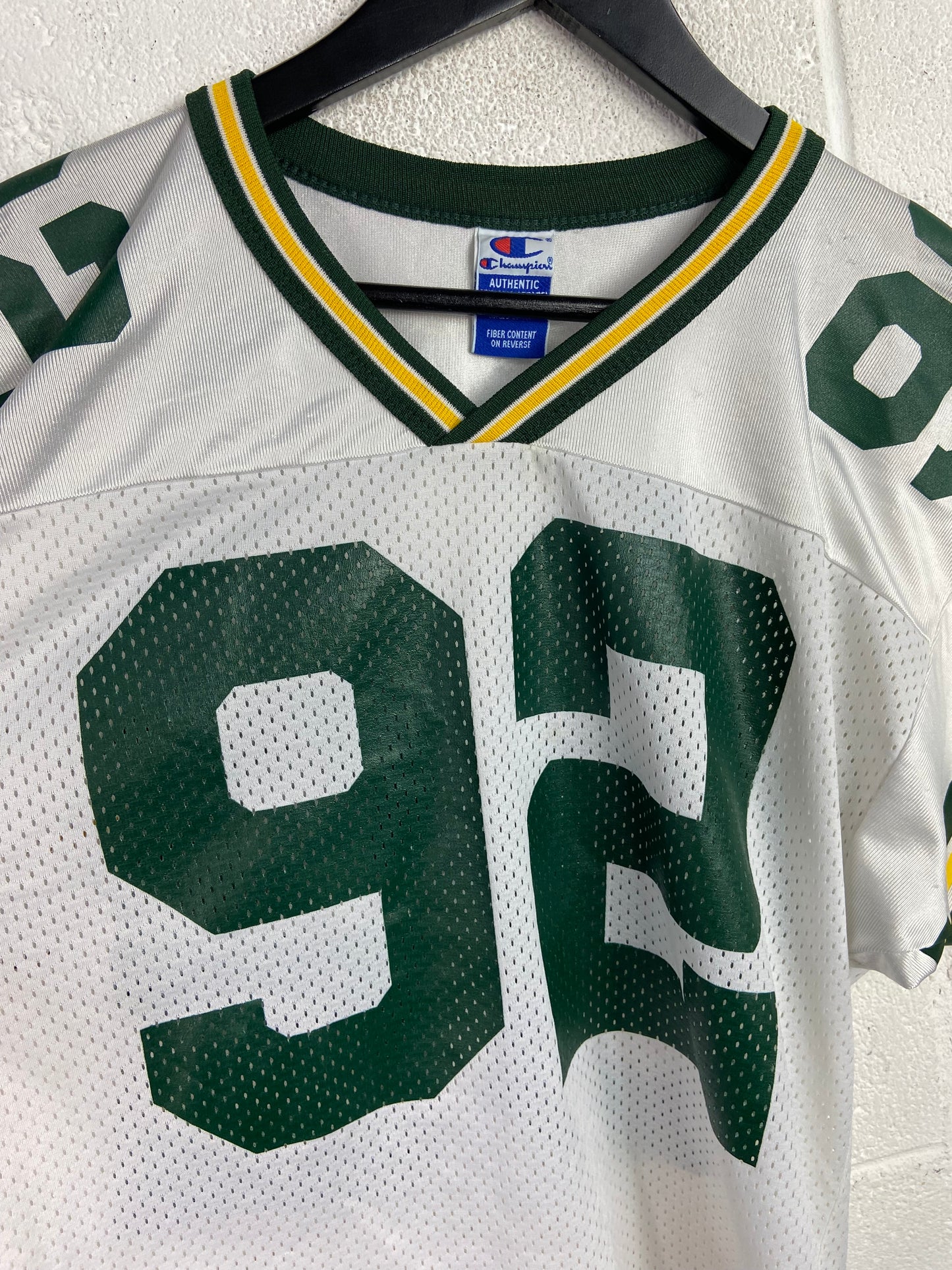 Y2K Green Bay Packers Reggie White Cropped Champion Jersey Sz M