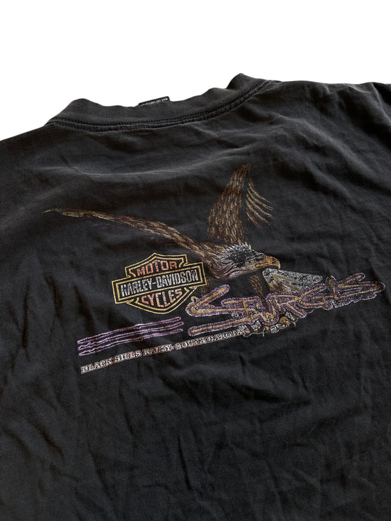 VTG Thrashed Harley Davidson Black Hills Tee Sz XL