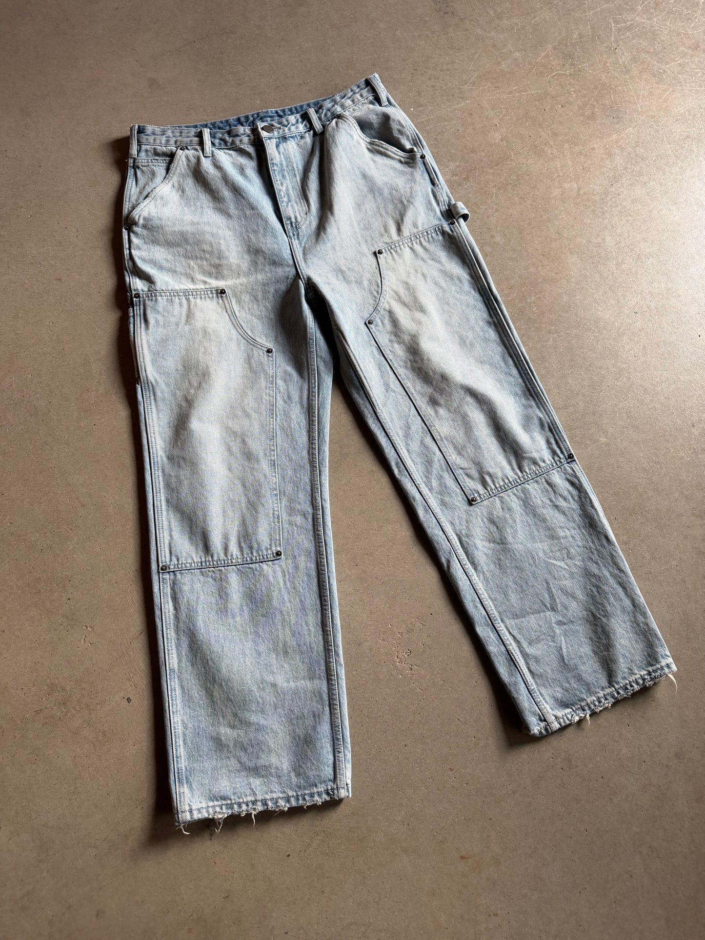 Elwood Light Wash Double Knee Denim Jeans Sz 36x32