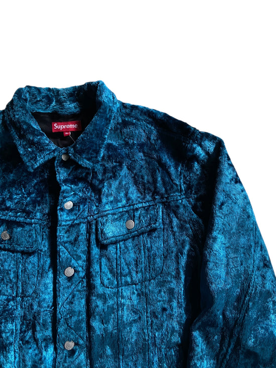 Supreme SS19 "Fuzzy Pile" Blue Jacket Sz XL