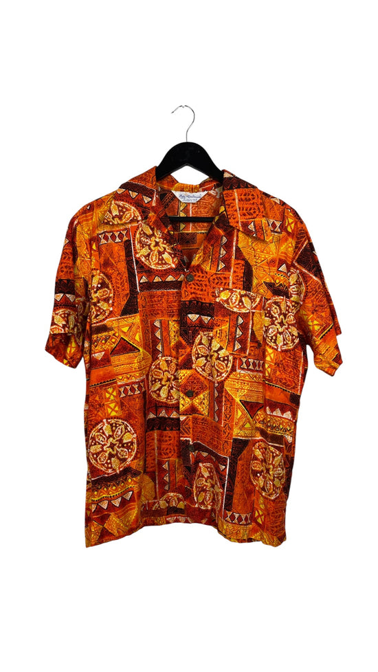 VTG Duke Kahanamoku Lava Orange Hawaiian Shirt