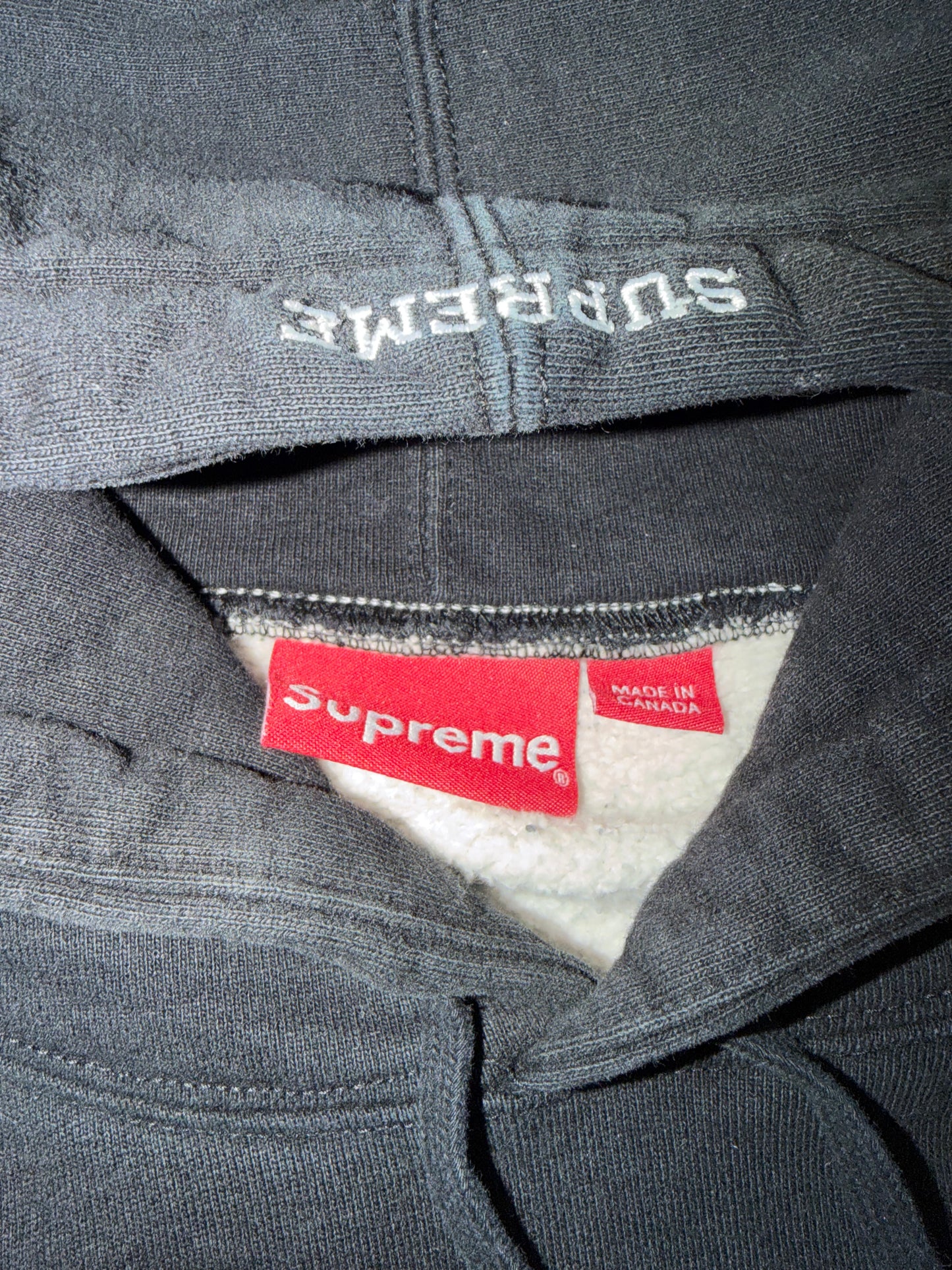 Supreme Two Tone Big S Embroidered Hoodie Sz M