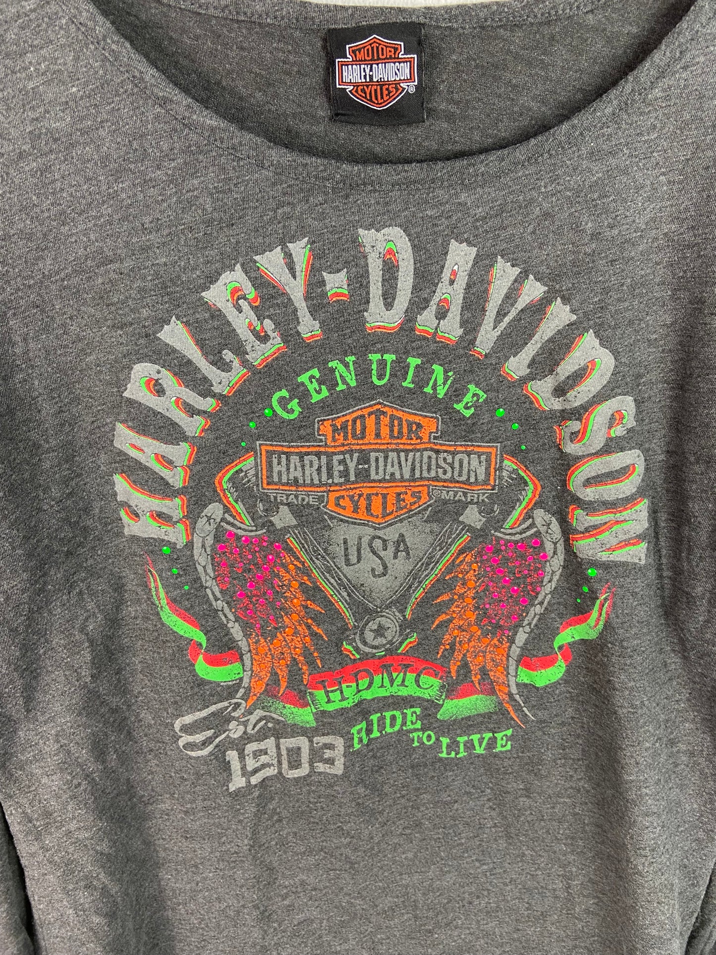 Y2K Harley Davidson Wmns L/S Tee Sz L