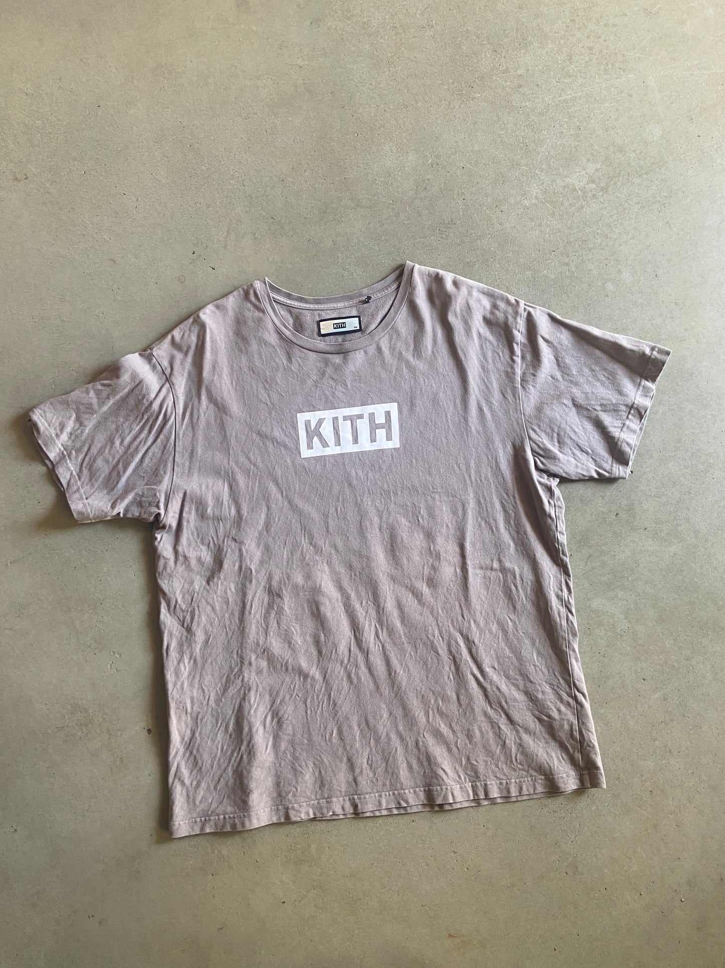 Kith Brown Square Logo Tee Sz 2XL