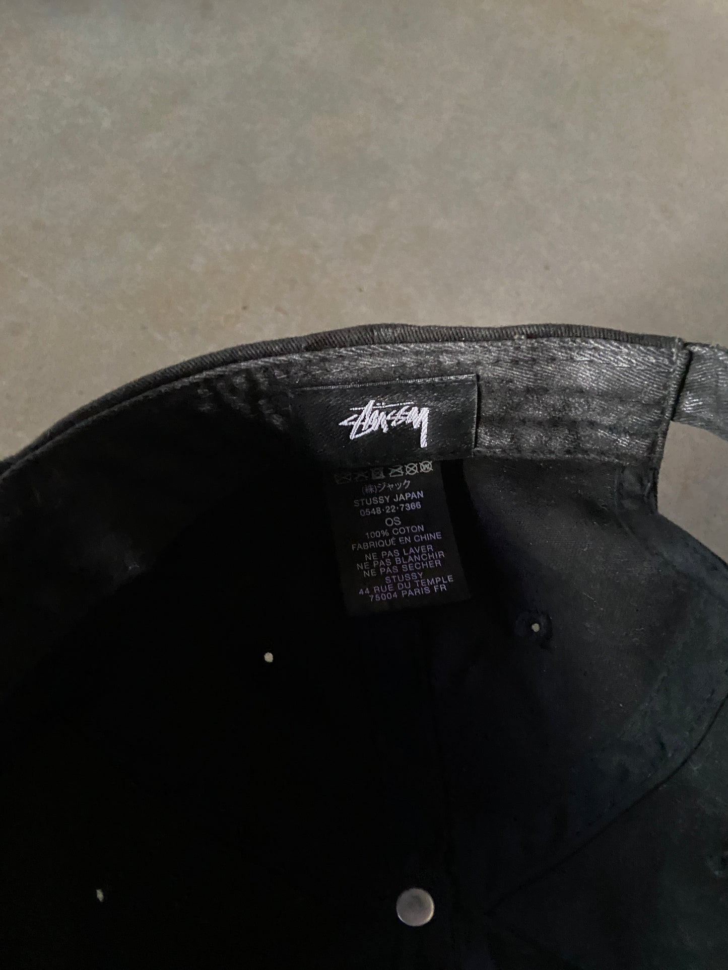 Stussy Script Black Logo Hat