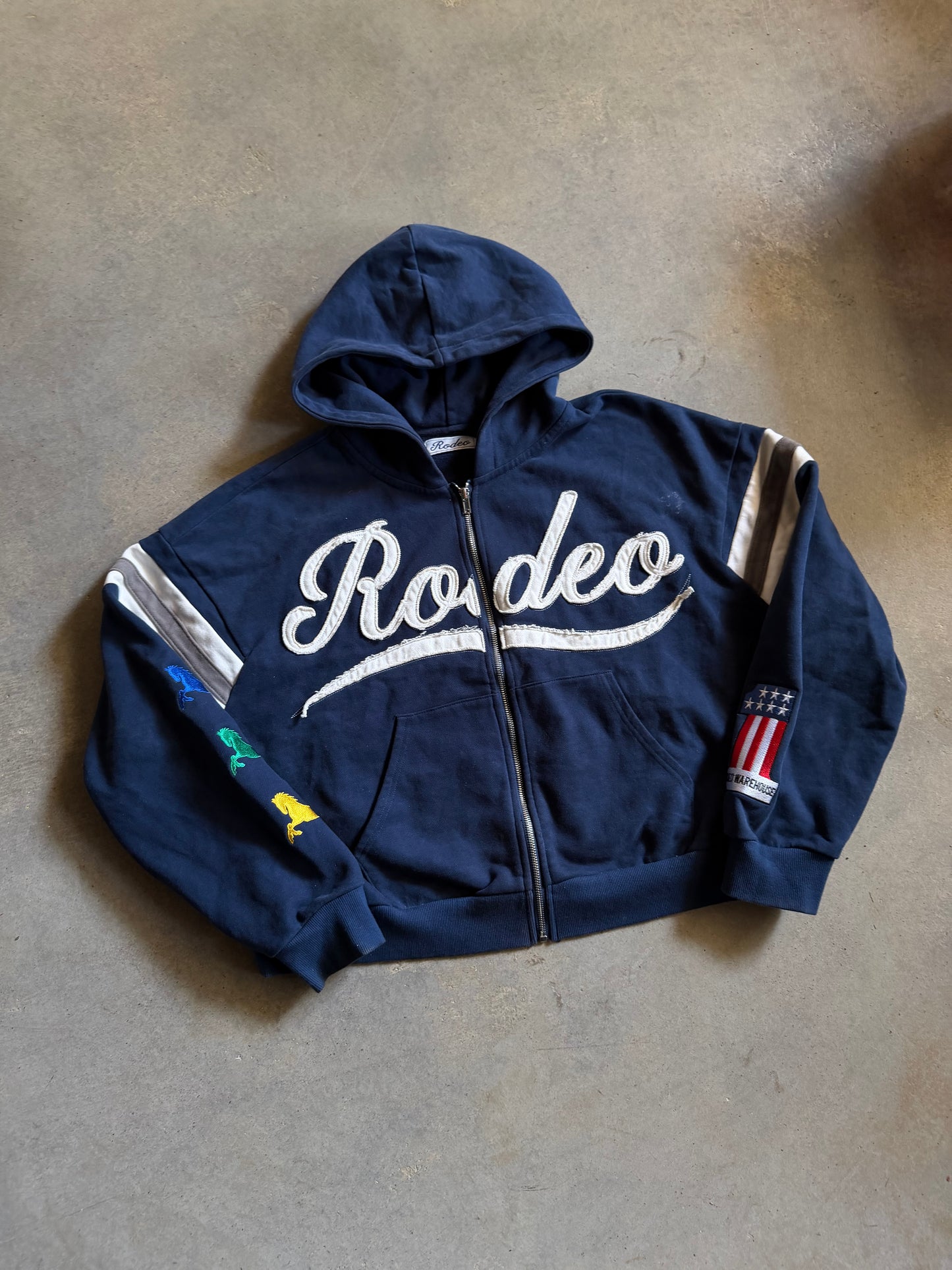 Rodeo Blue Zip Up Hoodie Sz M/L