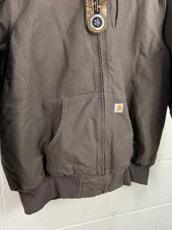 Carhartt Ash Grey Hooded Work Jacket Sz XL