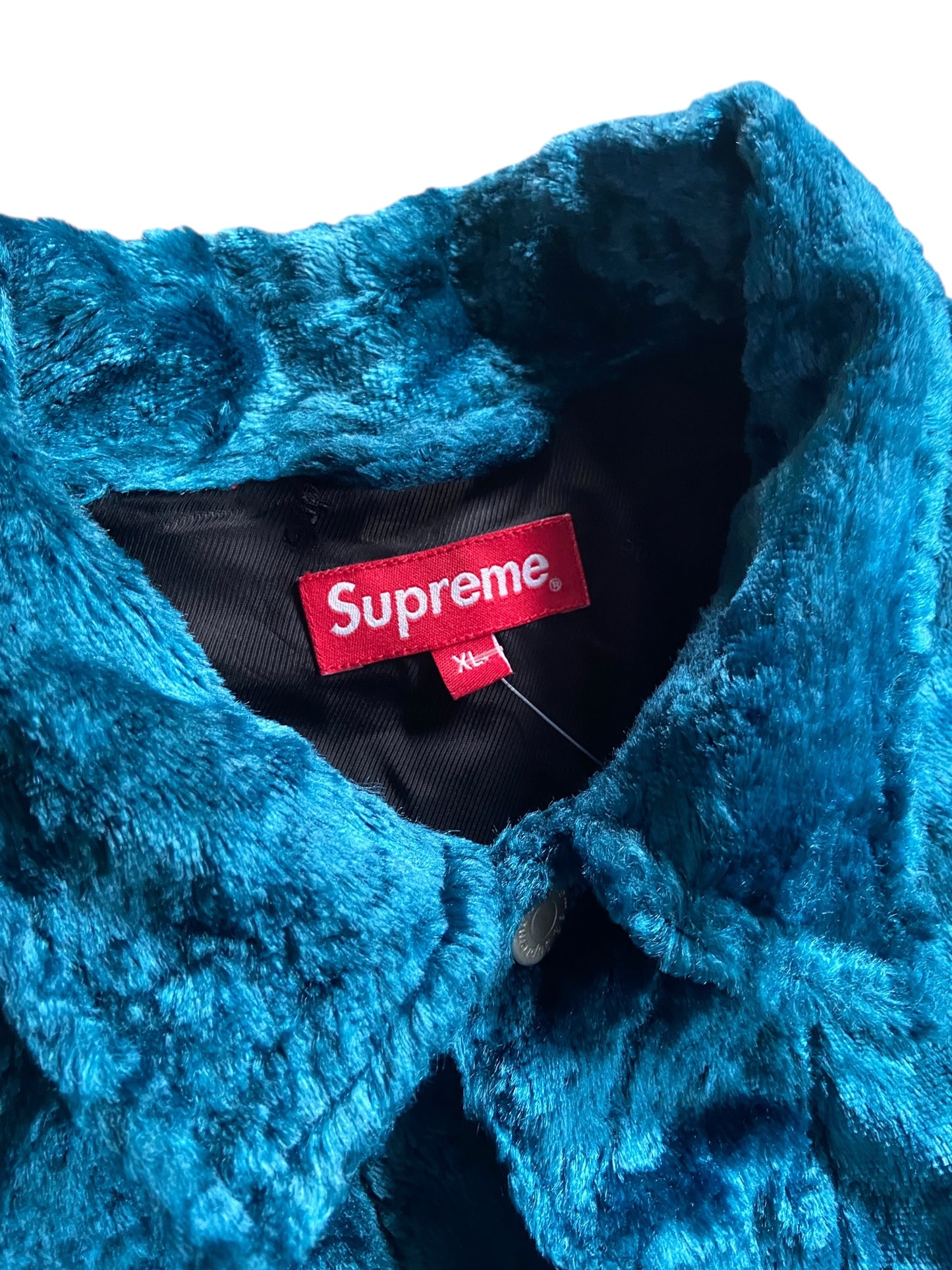 Supreme SS19 "Fuzzy Pile" Blue Jacket Sz XL