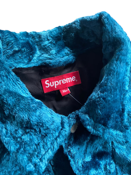 Supreme SS19 "Fuzzy Pile" Blue Jacket Sz XL