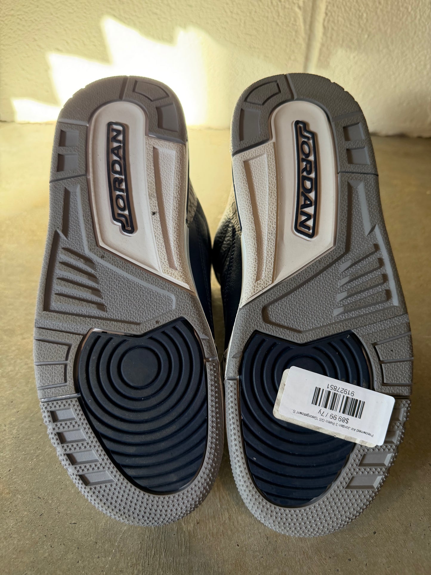 Preowned Air Jordan 3 Retro GS 'Georgetown' Sz 7y