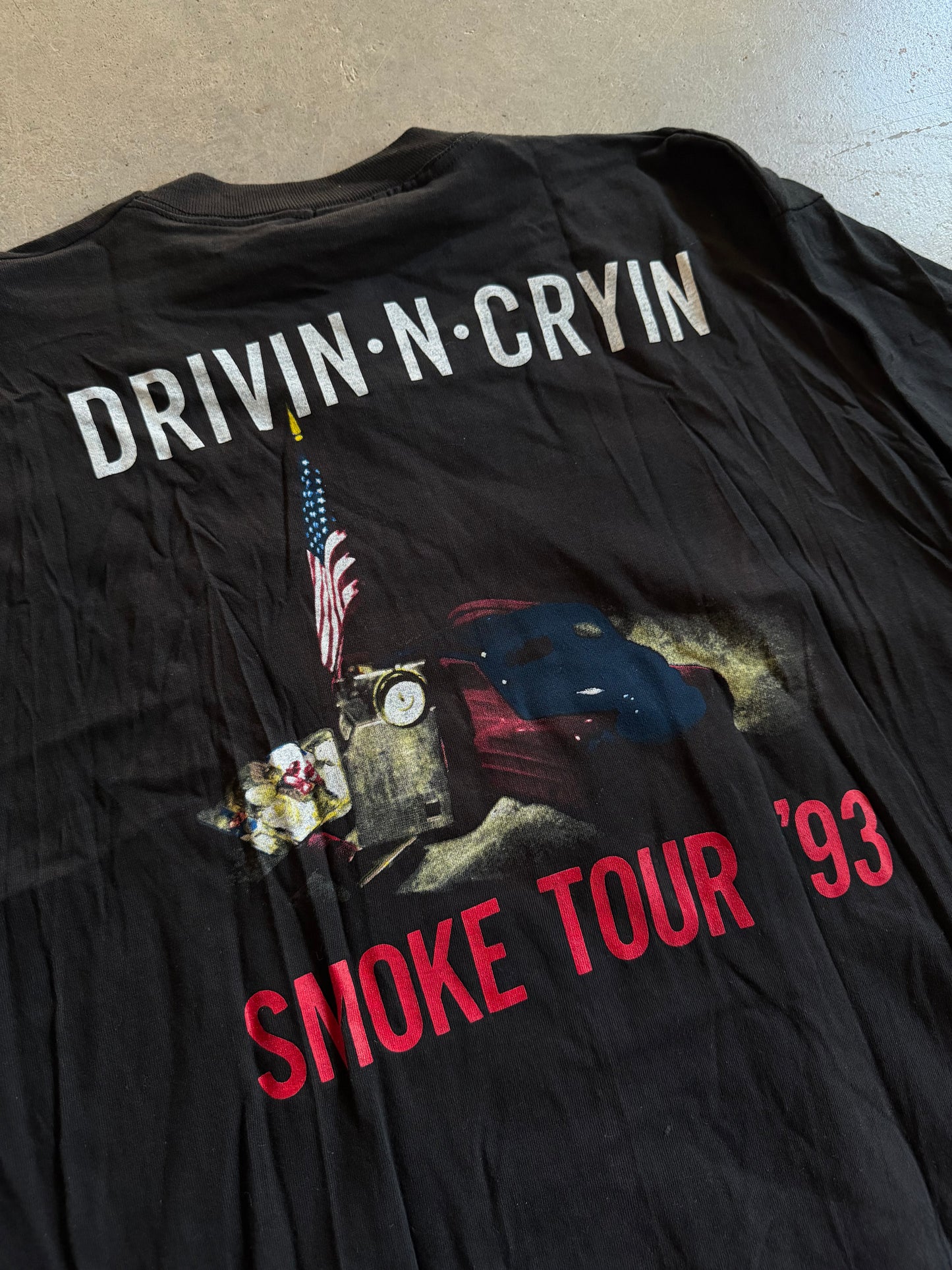 VTG Drivin N Cryin Smoke Tour Tee Sz XL