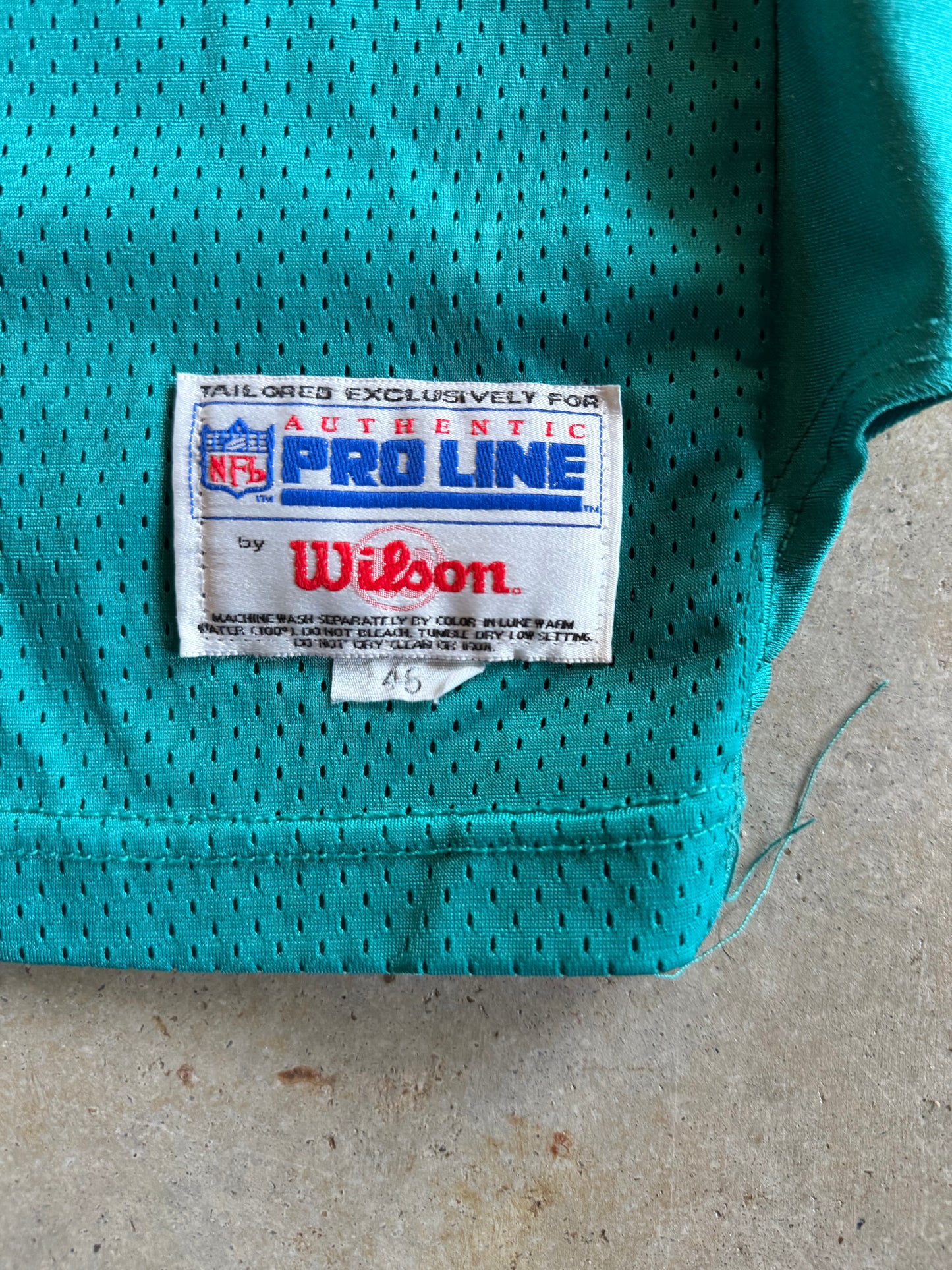 VTG Miami Dolphins Bernie Parmalee Wilson Proline Authentic Jersey Sz 46