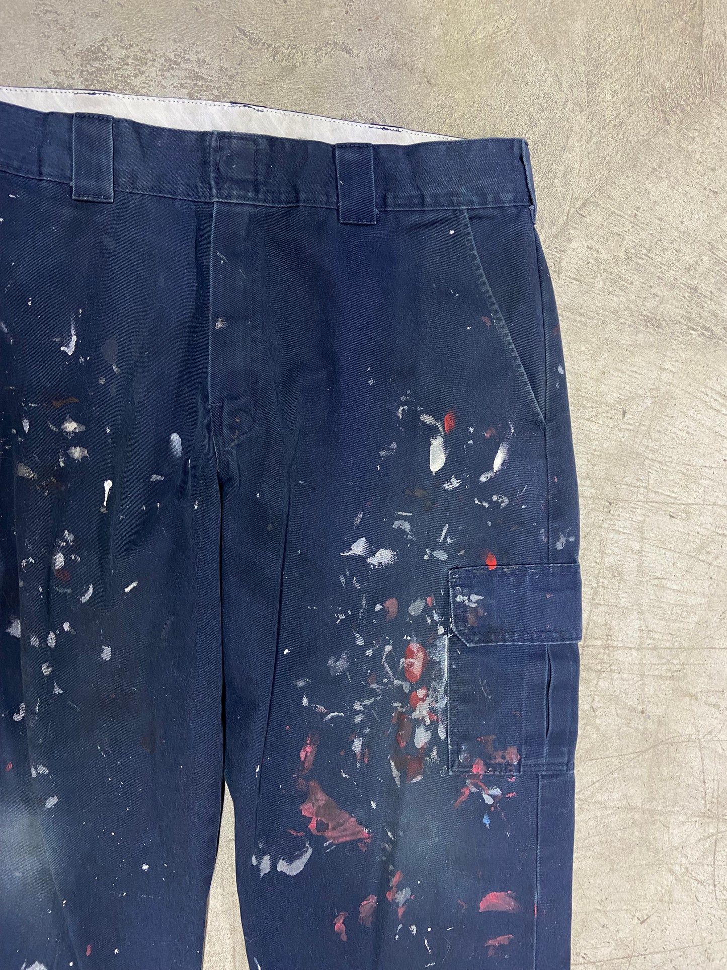 Y2K Dickies Paint Splatter Relaxed Work Pants Sz 38x32