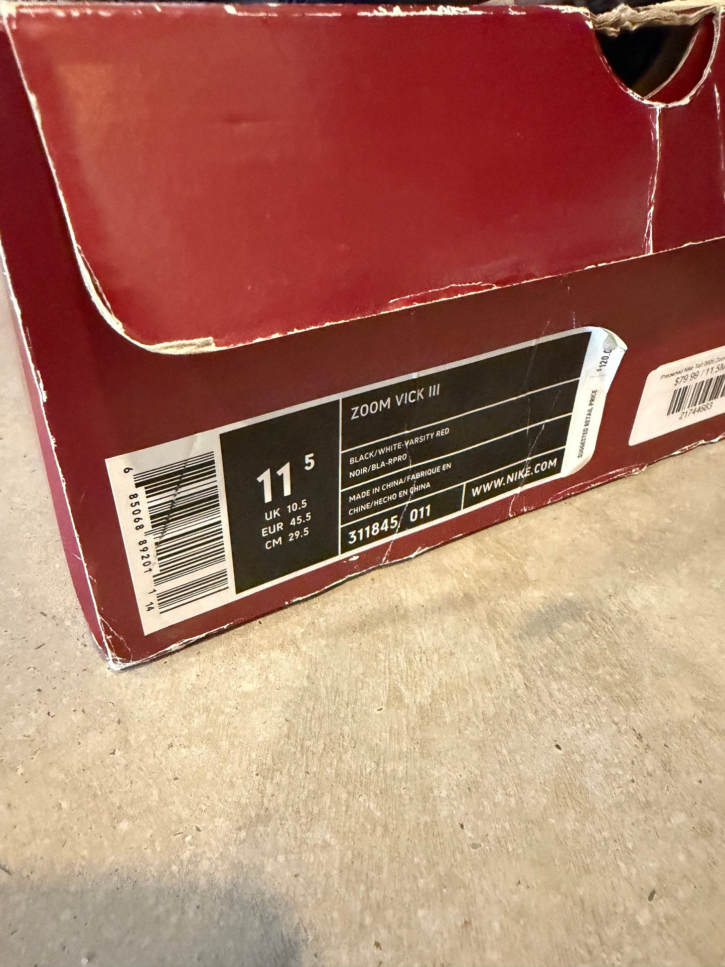 Preowned Nike Turf 2005 Zoom Air Vick 3 Shoes 311845-011 Sz 11.5M/13W