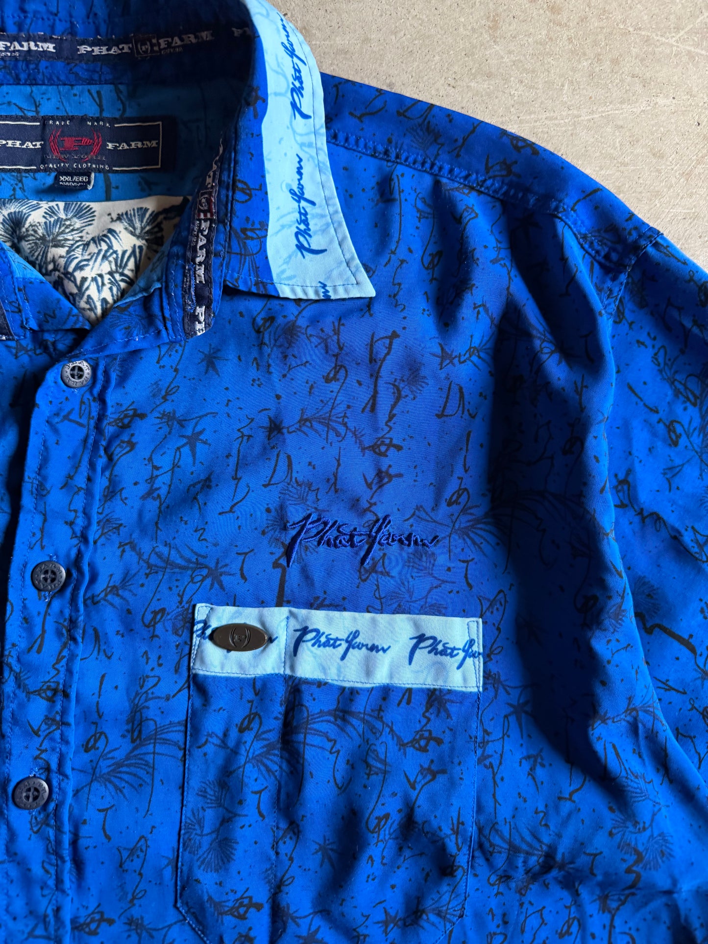 Phat Farm Samurai Tiger Button Down Shirt Sz 2XL